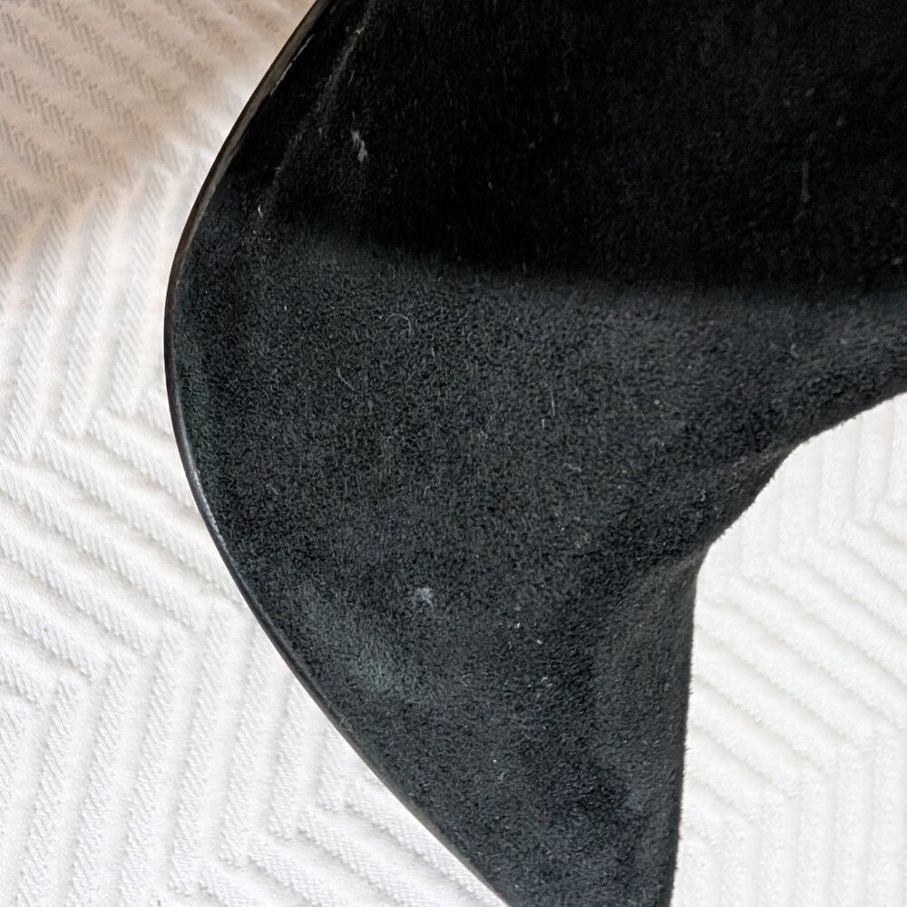 Steve Madden Darlene Black Suede Stiletto Mules Pointy Toe High Heels Size 8 - Picture 11 of 11